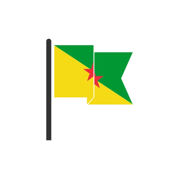 Guyana Francesa Banderas Icono Conjunto Guyana Francesa Día Independencia Icono — Vector de stock