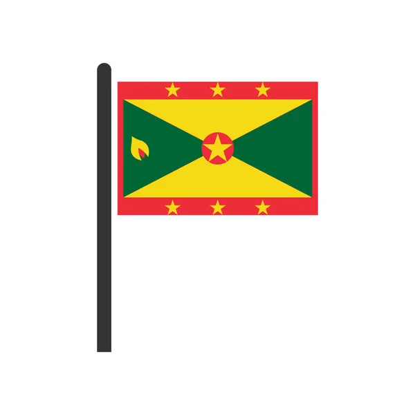 Grenada Bandiere Icona Set Grenada Indipendenza Giorno Icona Set Vettoriale — Vettoriale Stock