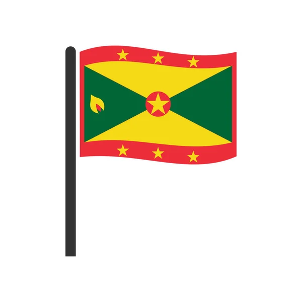 Grenada Bandiere Icona Set Grenada Indipendenza Giorno Icona Set Vettoriale — Vettoriale Stock