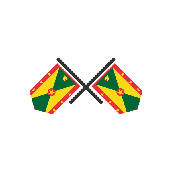 Grenada Flagi Zestaw Ikon Grenada Dzień Niezależności Ikona Zestaw Znak — Wektor stockowy