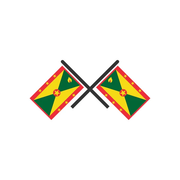 Grenada Vlaggen Pictogram Set Grenada Onafhankelijkheid Dag Pictogram Set Vector — Stockvector