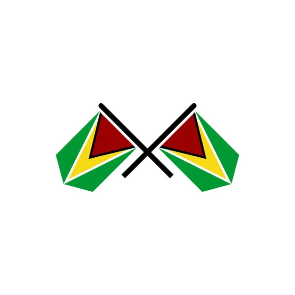 Guyana Flaggor Ikon Set Guyana Självständighet Dag Ikon Set Vektor — Stock vektor