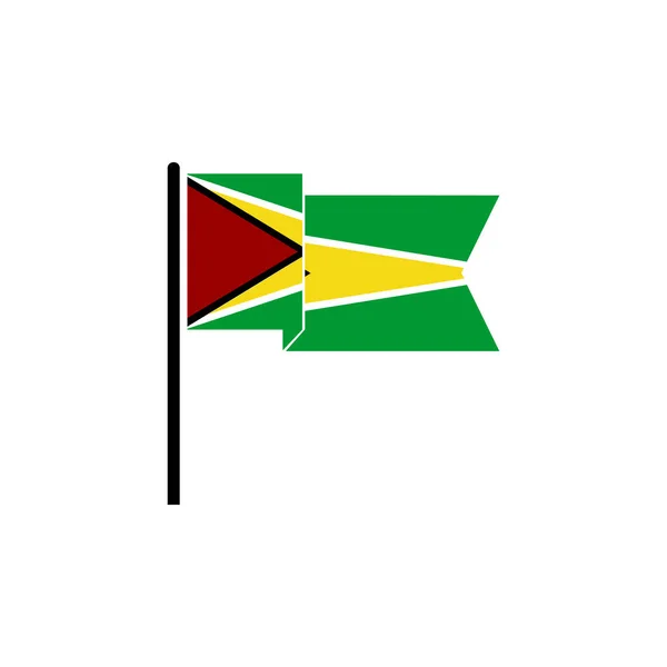 Σημαία Της Γουιάνας Σύνολο Εικονιδίων Σύμβολο Σύμβολο Σύμβολο Ημέρας Ανεξαρτησίας — Διανυσματικό Αρχείο