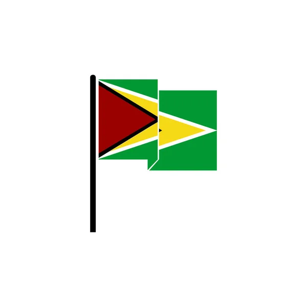 Guyana Flaggen Icon Set Guyana Unabhängigkeitstag Icon Set Vektor Zeichen — Stockvektor