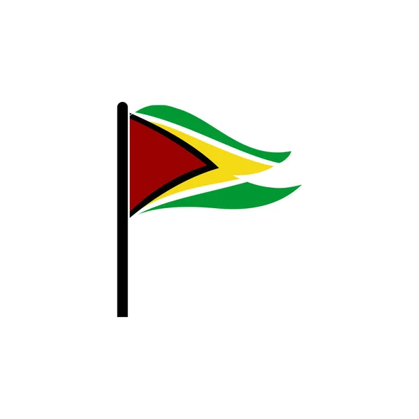 Guyana Zászlók Ikon Készlet Guyana Függetlenségi Nap Ikon Beállított Vektor — Stock Vector
