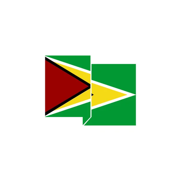 Guyana Flaggor Ikon Set Guyana Självständighet Dag Ikon Set Vektor — Stock vektor