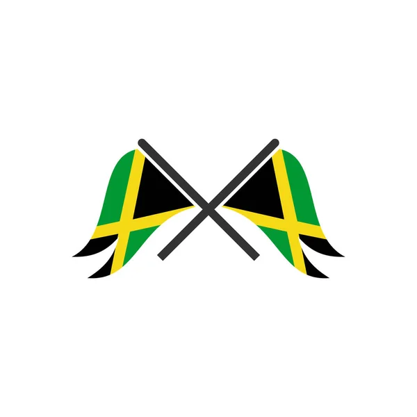 Jamaica Vlaggen Pictogram Set Jamaica Onafhankelijkheid Dag Pictogram Set Vector — Stockvector