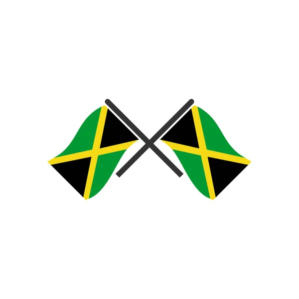 Jamaica Banderas Icono Conjunto Jamaica Día Independencia Icono Conjunto Vector — Vector de stock