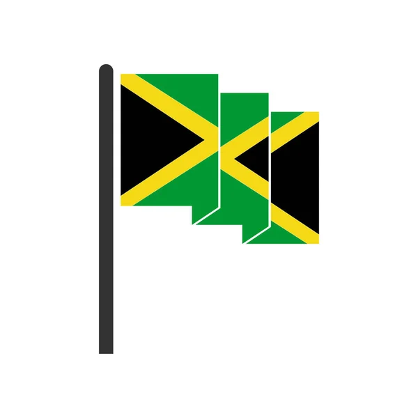 Giamaica Bandiere Icona Set Giamaica Indipendenza Giorno Icona Set Vettoriale — Vettoriale Stock