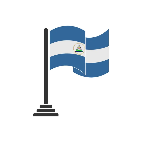 Nicaragua Zászlók Ikon Készlet Nicaragua Függetlenségi Nap Ikon Set Vektor — Stock Vector