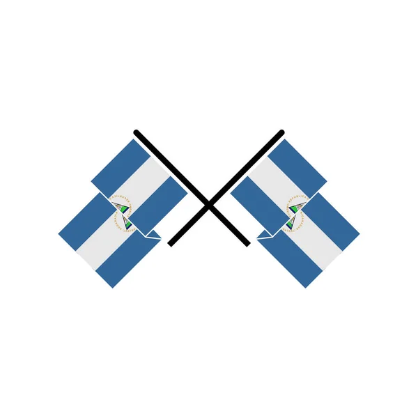 Набор Иконок Флагов Никарагуа Символ Дня Независимости Никарагуа Набор Векторных — стоковый вектор