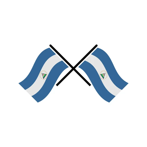 尼加拉瓜国旗图标集 尼加拉瓜独立日图标集矢量符号集 — 图库矢量图片