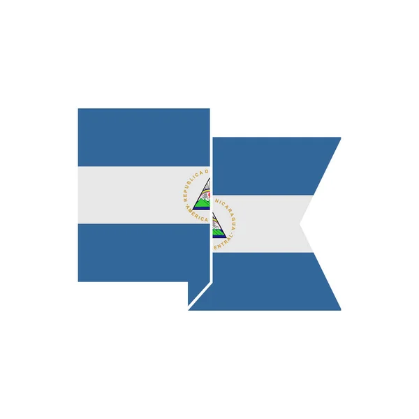 Набор Иконок Флагов Никарагуа Символ Дня Независимости Никарагуа Набор Векторных — стоковый вектор