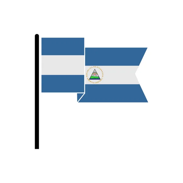 Set Ikon Bendera Nikaragua Ikon Hari Kemerdekaan Nikaragua Set Simbol - Stok Vektor