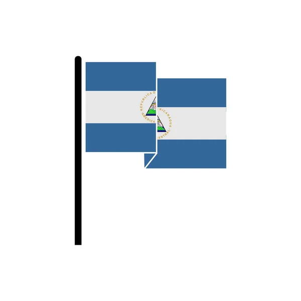 Banderas Nicaragua Icono Conjunto Día Independencia Nicaragua Icono Conjunto Vector — Vector de stock