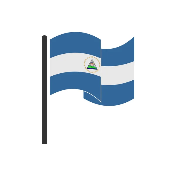 Banderas Nicaragua Icono Conjunto Día Independencia Nicaragua Icono Conjunto Vector — Vector de stock