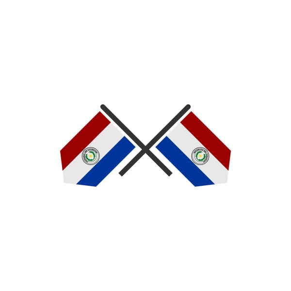 Steaguri Paraguay Set Pictograme Ziua Independentei Paraguay Set Simbol Semn — Vector de stoc