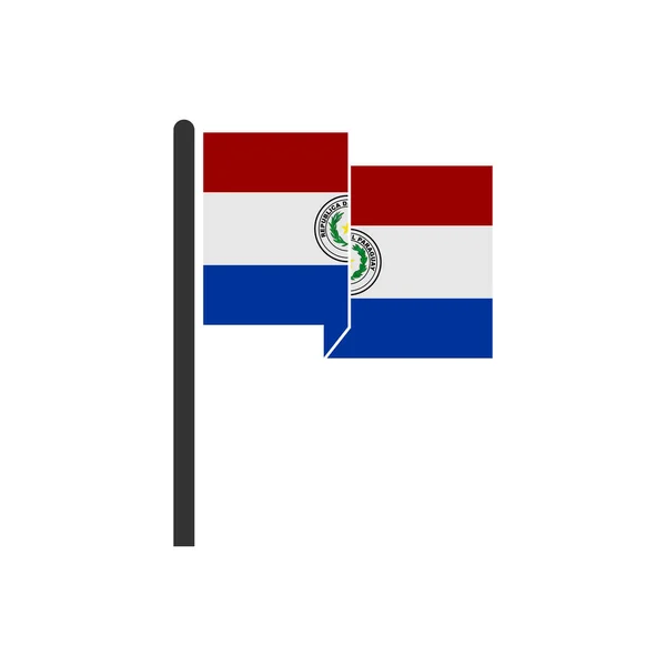Paraguay Bayrak Simgesi Seti Paraguay Bağımsızlık Günü Simgesi Vektör Işareti — Stok Vektör