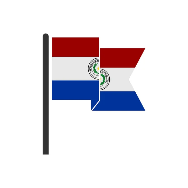 Paraguay Zászlók Ikon Készlet Paraguay Függetlenségi Nap Ikon Beállított Vektor — Stock Vector
