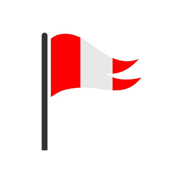 Перуанські Прапори Ікона Встановлена День Незалежності Перу — стоковий вектор