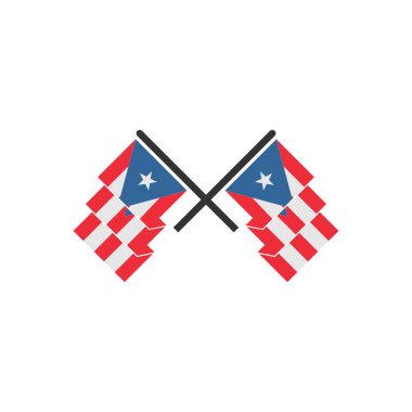 Puerto rico bayrak simgesi seti, Puerto rico bağımsızlık günü simgesi vektör işareti belirlendi