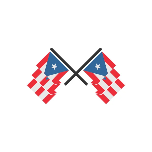 Puerto Rico Banderas Icono Conjunto Puerto Rico Independencia Día Icono — Vector de stock