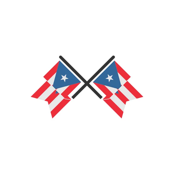 Puerto Rico Zászlók Ikon Készlet Puerto Rico Függetlenségi Nap Ikon — Stock Vector