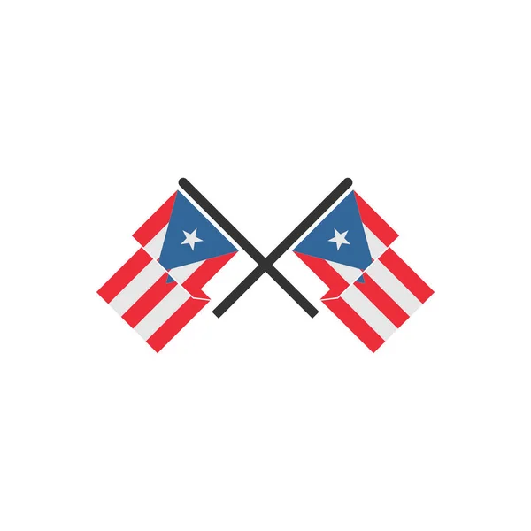 Bandeiras Porto Rico Conjunto Ícones Ícone Dia Independência Porto Rico — Vetor de Stock