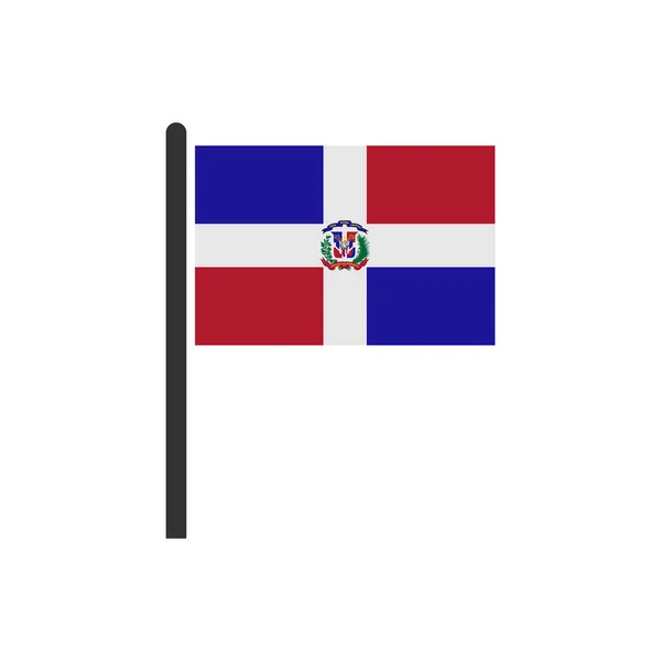 República Dominicana Banderas Icono Conjunto República Dominicana Independencia Día Icono — Vector de stock