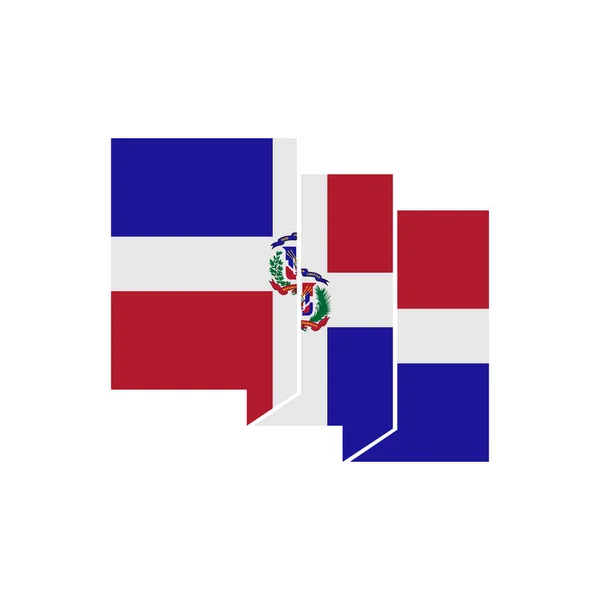 República Dominicana Banderas Icono Conjunto República Dominicana Independencia Día Icono — Archivo Imágenes Vectoriales