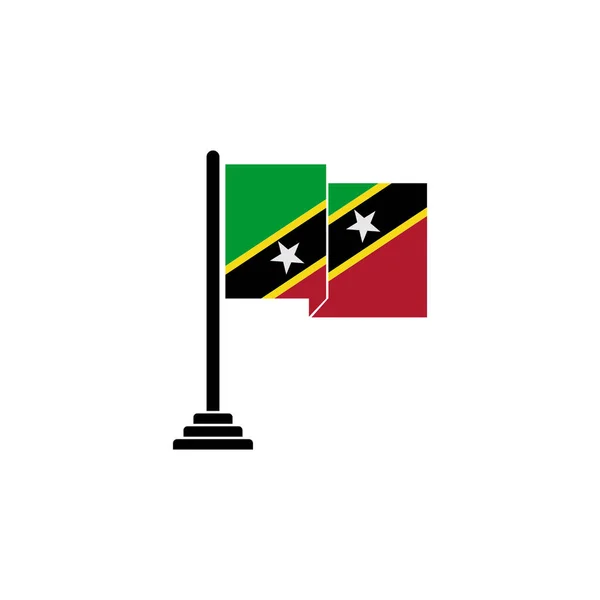 Conjunto Ícones Bandeiras Saint Kitts Ícone Dia Independência Saint Kitts — Vetor de Stock