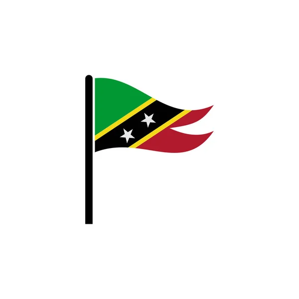 San Kitts Banderas Icono Conjunto San Kitts Independencia Día Icono — Vector de stock