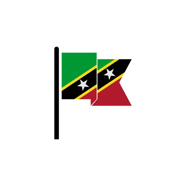 Vlajka Saint Kitts Nastavena Ikona Den Nezávislosti Nastaven Vektorový Symbol — Stockový vektor