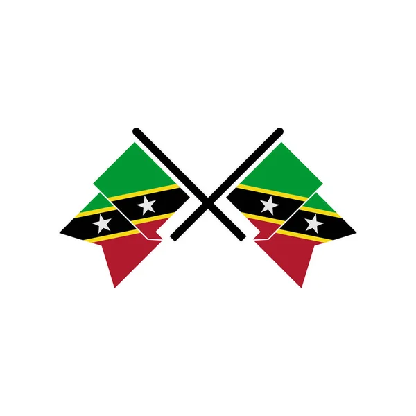 Ensemble Icônes Des Drapeaux Saint Kitts Ensemble Icônes Jour Indépendance — Image vectorielle