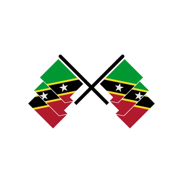 San Kitts Banderas Icono Conjunto San Kitts Independencia Día Icono — Archivo Imágenes Vectoriales
