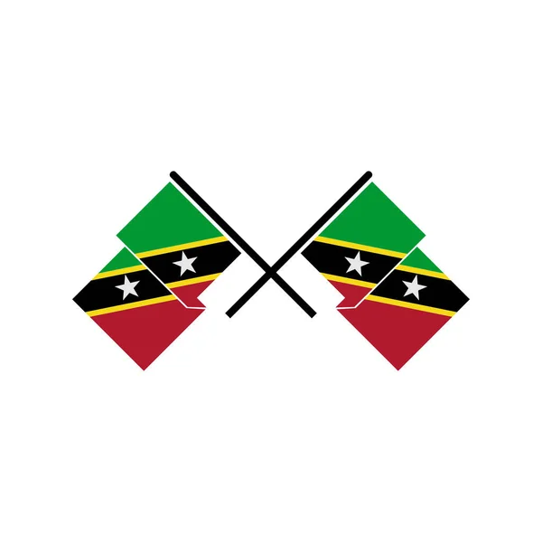 San Kitts Banderas Icono Conjunto San Kitts Independencia Día Icono — Vector de stock