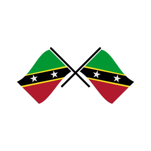 Saint Kitts Flaggor Ikon Set Saint Kitts Självständighet Dag Ikon — Stock vektor