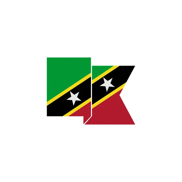 Saint Kitts Bandiere Icona Set Saint Kitts Indipendenza Giorno Icona — Vettoriale Stock