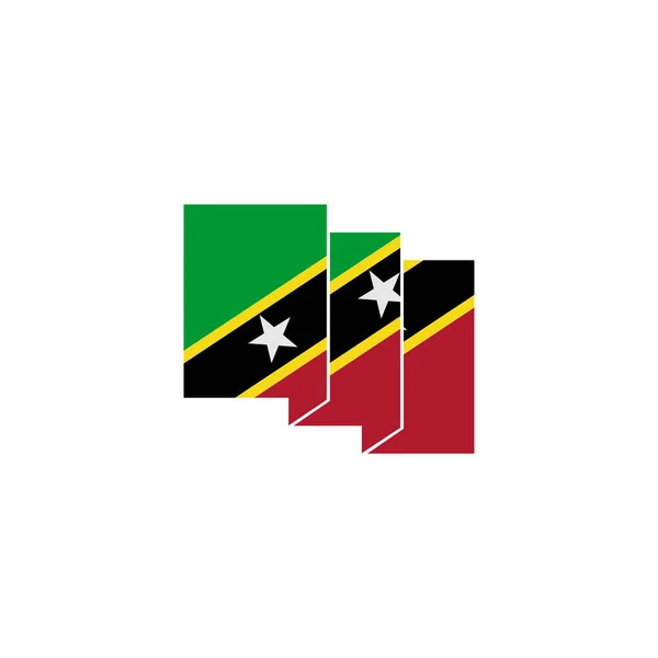 Saint Kitts Flaggor Ikon Set Saint Kitts Självständighet Dag Ikon — Stock vektor