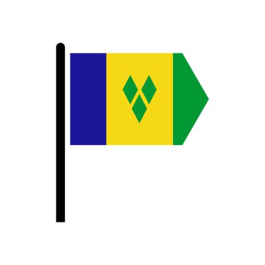 Saint Vincent bayrak simgesi seti, Saint Vincent bağımsızlık günü simgesi vektör işareti belirle