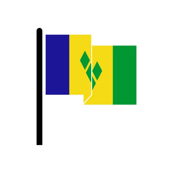 Saint Vincent Flag Icon Set Saint Vincent Indipendenza Day Icon — Vettoriale Stock