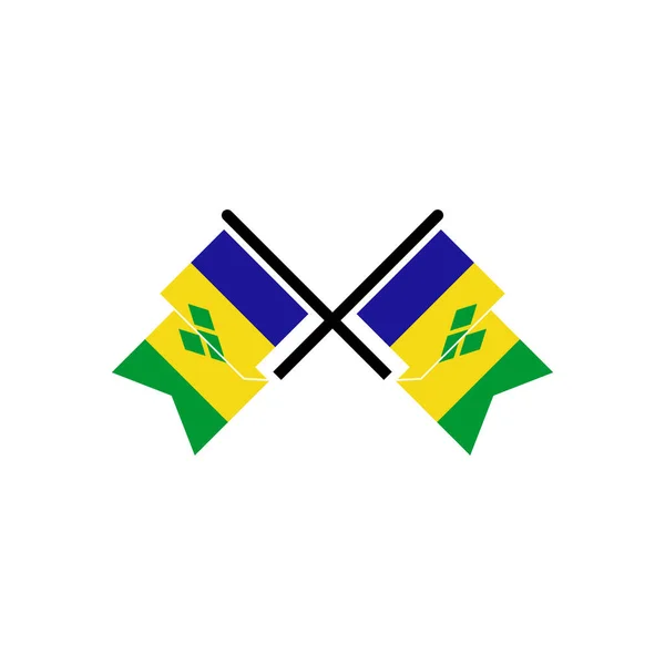 Saint Vincent Flagi Zestaw Ikon Saint Vincent Ikona Dzień Niezależności — Wektor stockowy