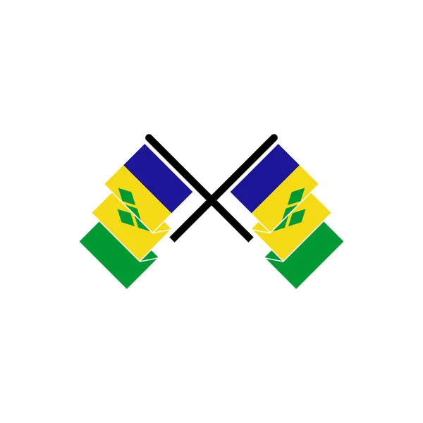 Saint Vincent Flags Icon Set Saint Vincent Unabhängigkeitstag Icon Set — Stockvektor