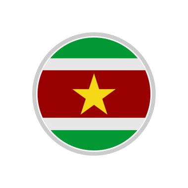 Surinam bayrak simgesi seti, Surinam bağımsızlık günü simgesi vektör işareti belirle