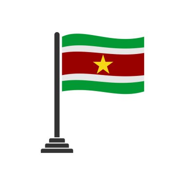 Surinam bayrak simgesi seti, Surinam bağımsızlık günü simgesi vektör işareti belirle