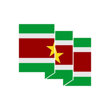 Surinam bayrak simgesi seti, Surinam bağımsızlık günü simgesi vektör işareti belirle