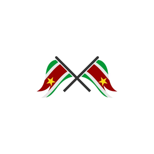 Suriname Fahnen Symbol Gesetzt Suriname Unabhängigkeit Tag Symbol Gesetzt Vektor — Stockvektor