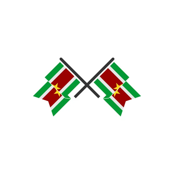 Набор Иконок Флагами Суринама Символ Дня Независимости Суринама — стоковый вектор