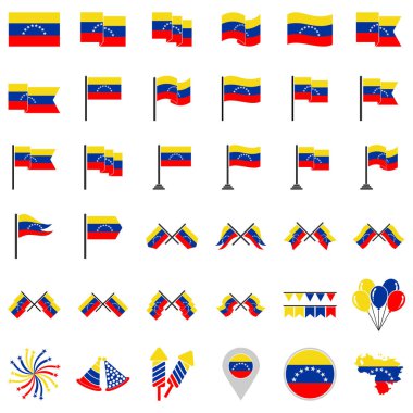 Venezuela bayrak simgesi seti, Venezuela bağımsızlık günü simgesi vektör işareti belirlendi