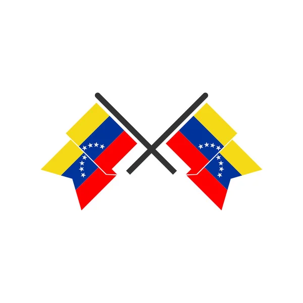 Venezuela Fahnen Icon Set Venezuela Unabhängigkeitstag Icon Set Vektor Zeichen — Stockvektor